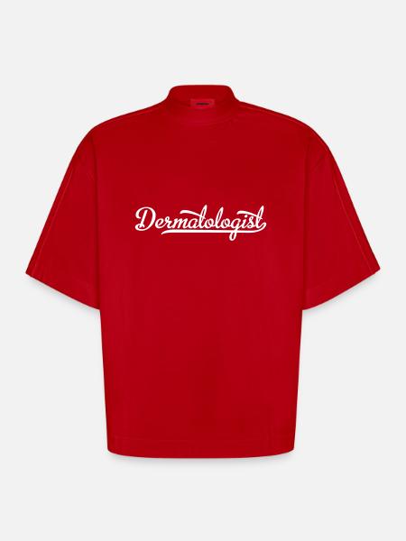 Dermatologist - Heavyweight Oversized Organic Boxy T-Shirt Made in EU - red