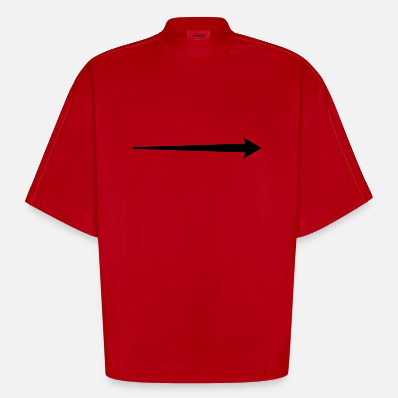 Motif de la flèche - T-shirt bio épais oversize Boxy fabriqué en UE - rouge