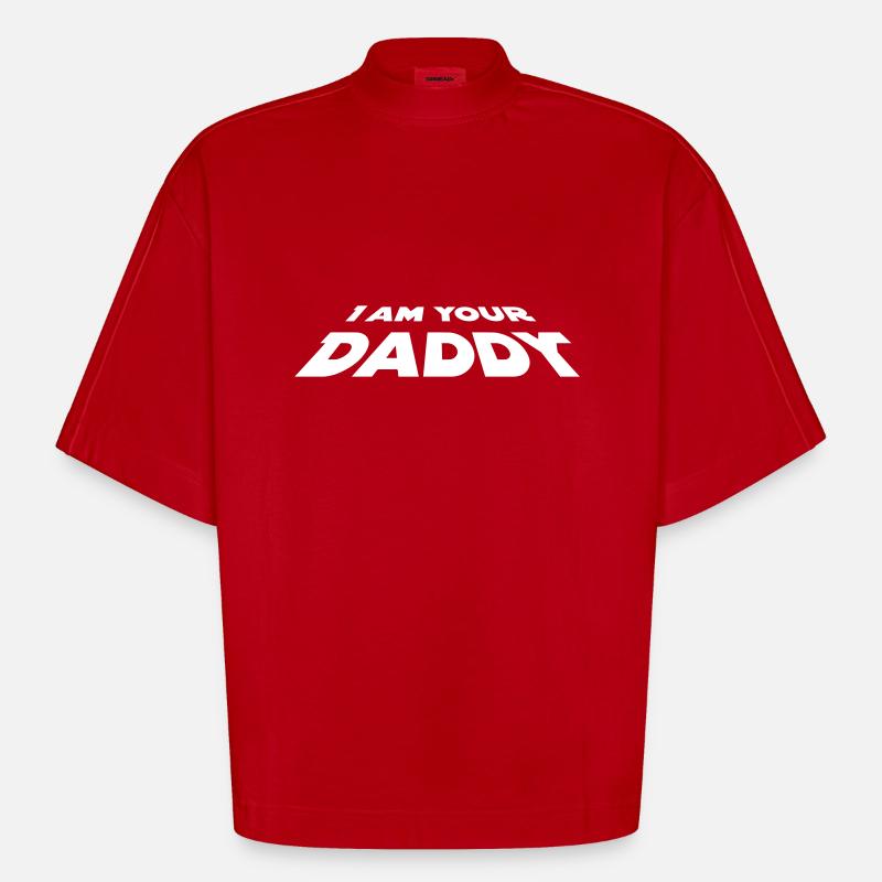 I Am Your Daddy - Heavyweight Oversized Organic Boxy T-Shirt Made in EU - red