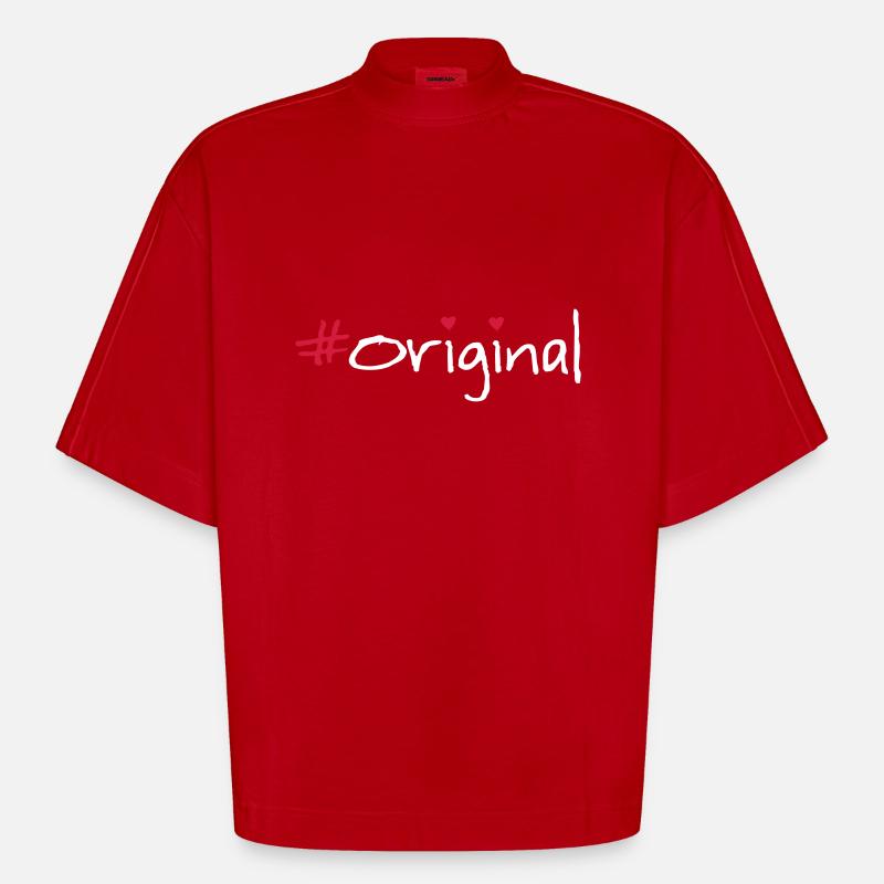 Langue source - T-shirt bio épais oversize Boxy fabriqué en UE - rouge