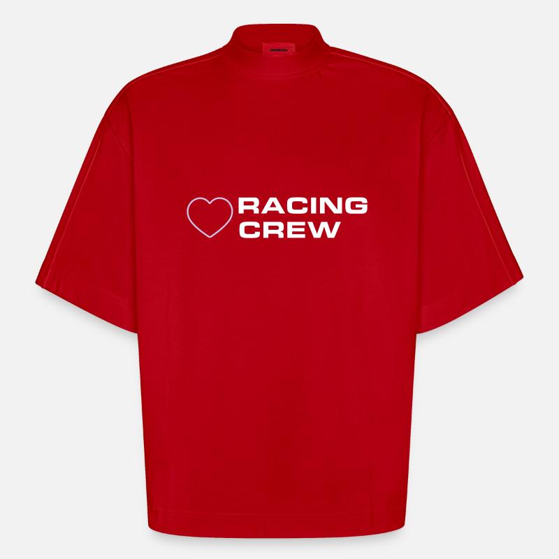 Équipage de course - T-shirt bio épais oversize Boxy fabriqué en UE - rouge