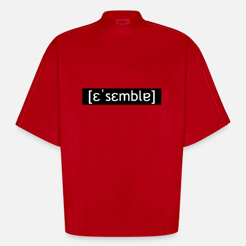 ASSEMBLER LAUTSCHRIFT - SIMPLE - Heavyweight Oversized Organic Boxy T-Shirt Made in EU - red