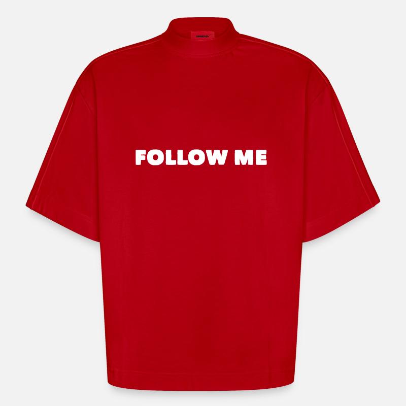 suis-moi-suis-moi-fun-funny-funny - T-shirt bio épais oversize Boxy fabriqué en UE - rouge