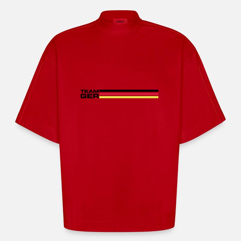 Team Germany - Heavyweight Oversized Organic Boxy T-Shirt Made in EU - Rot