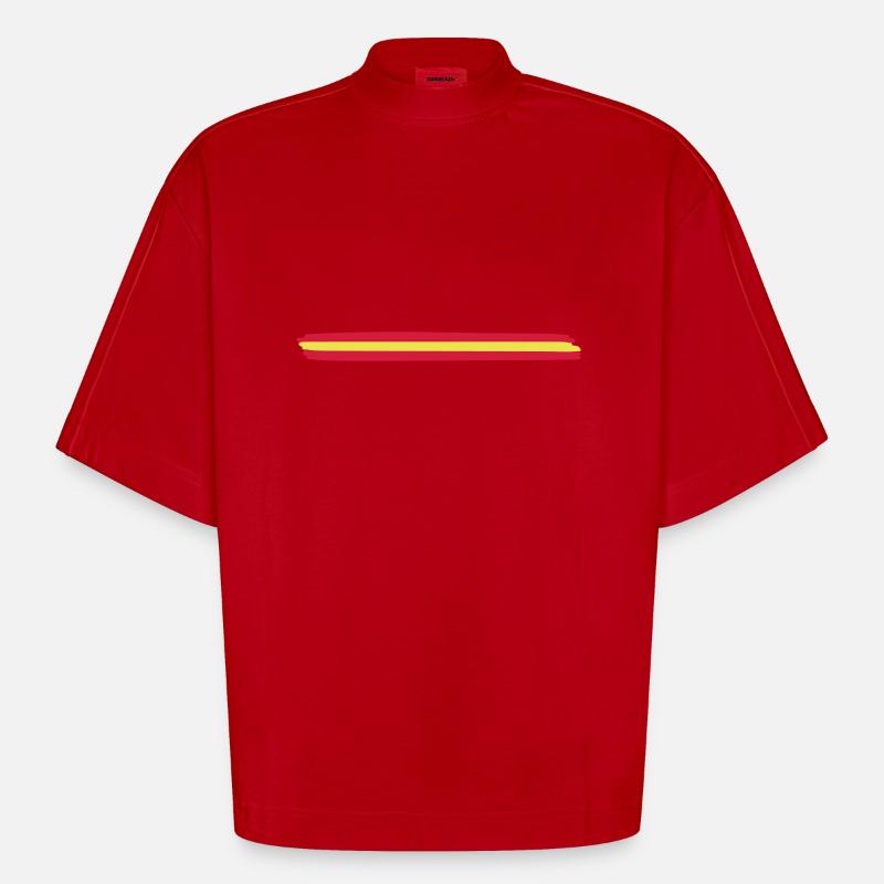 spain_3__f2 - T-shirt bio épais oversize Boxy fabriqué en UE - rouge