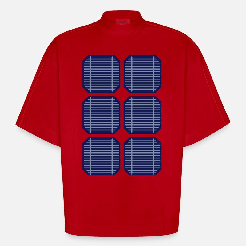 Solarzellen - Heavyweight Oversized Organic Boxy T-Shirt Made in EU - Rot
