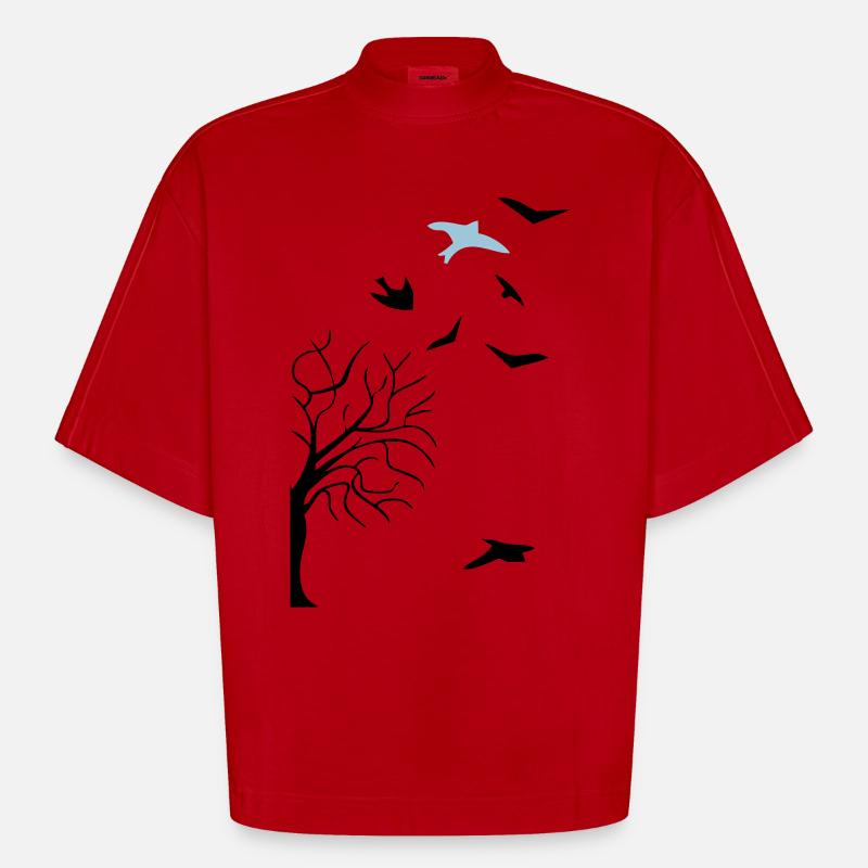 design - Heavyweight Oversized Organic Boxy T-Shirt Made in EU - Rot
