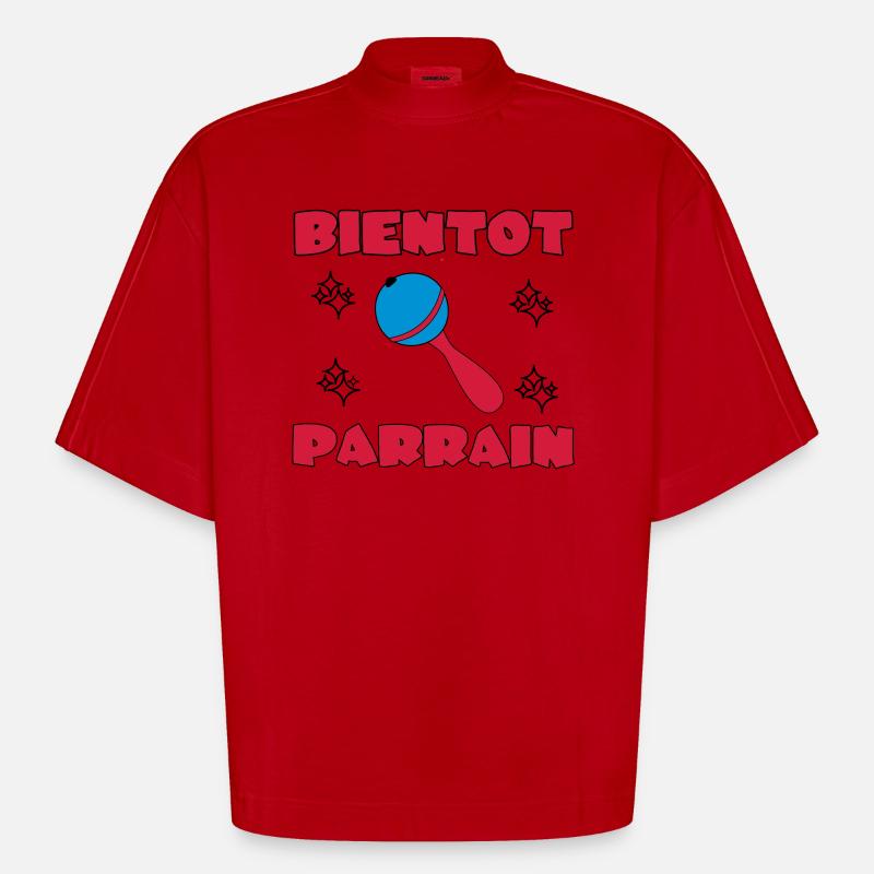 BALD PATE SEIN - Heavyweight Oversized Organic Boxy T-Shirt Made in EU - Rot
