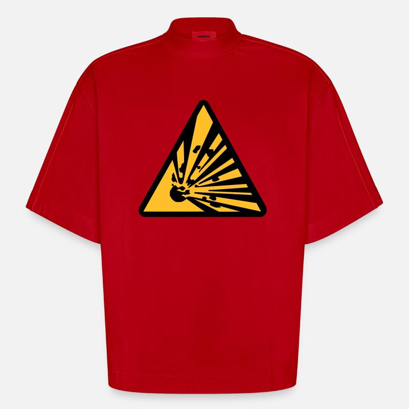 exploding - Heavyweight Oversized Organic Boxy T-Shirt Made in EU - red