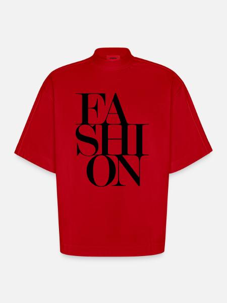 MODE de la mode - T-shirt bio épais oversize Boxy fabriqué en UE - rouge
