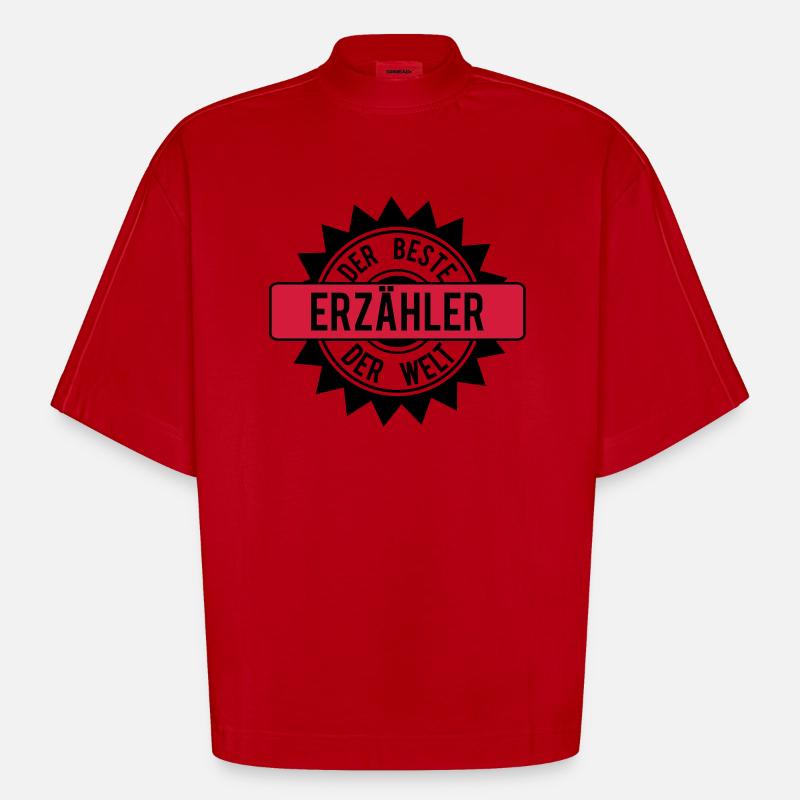 der beste erzaehler 2c - Heavyweight Oversized Organic Boxy T-Shirt Made in EU - Rot