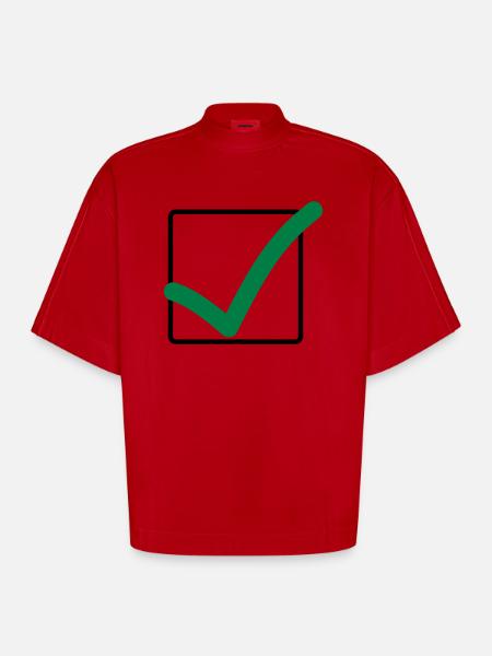 haekchen_02 - Heavyweight Oversized Organic Boxy T-Shirt Made in EU - Rot