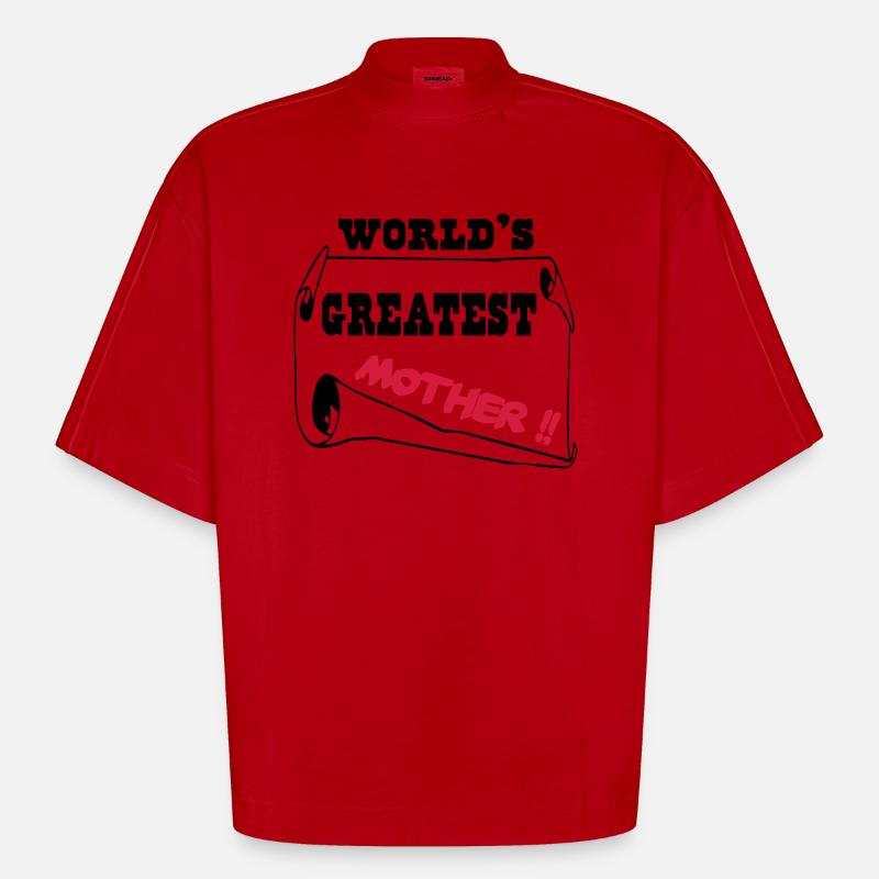 Die größte Mutter der Welt - Heavyweight Oversized Organic Boxy T-Shirt Made in EU - Rot