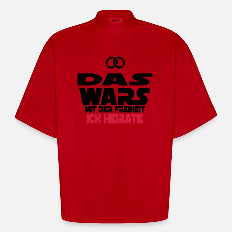 das wars ich heirate - Heavyweight Oversized Organic Boxy T-Shirt Made in EU - Rot