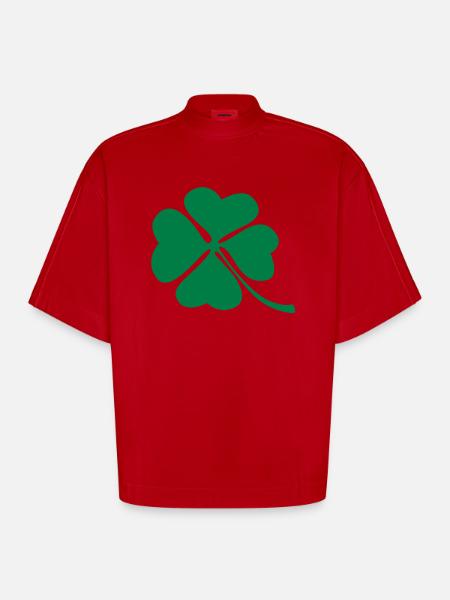 Shamrock - Heavyweight Oversized Organic Boxy T-Shirt Made in EU - red