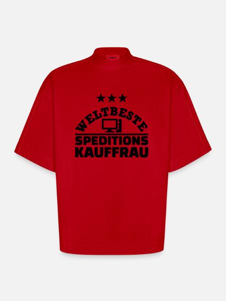 Speditionskauffrau - Heavyweight Oversized Organic Boxy T-Shirt Made in EU - Rot