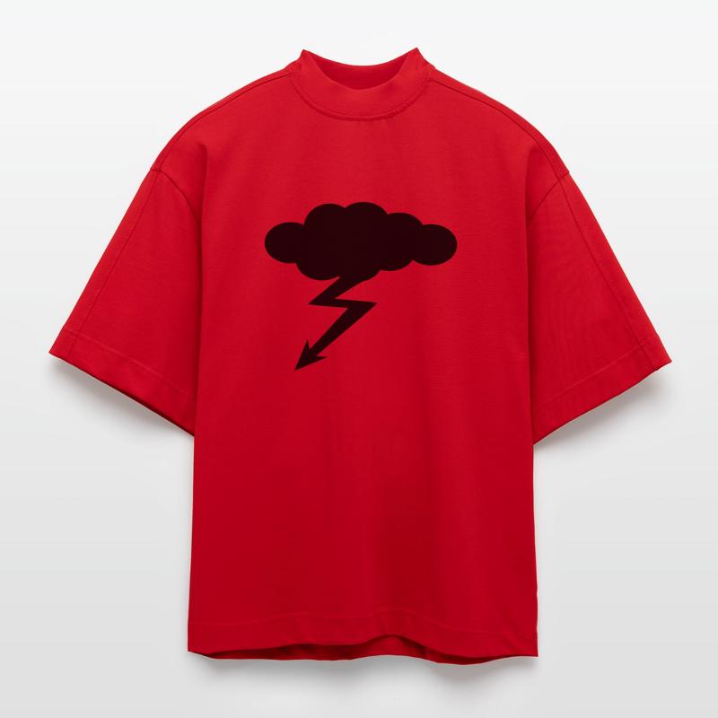 nuage - éclair - orage T-shirt bio épais oversize Boxy fabriqué en UE
