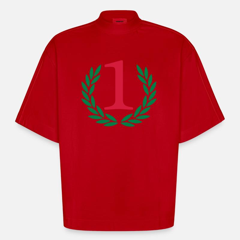 Sieger - Gewinner - Heavyweight Oversized Organic Boxy T-Shirt Made in EU - Rot