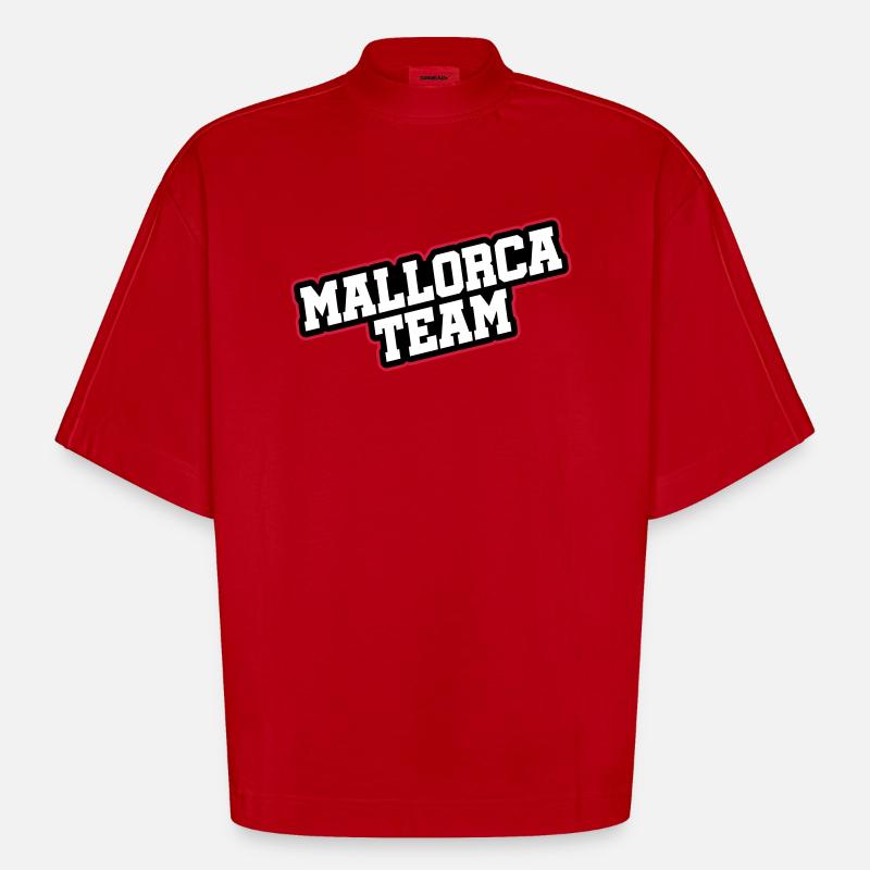 Équipe de Majorque - T-shirt bio épais oversize Boxy fabriqué en UE - rouge