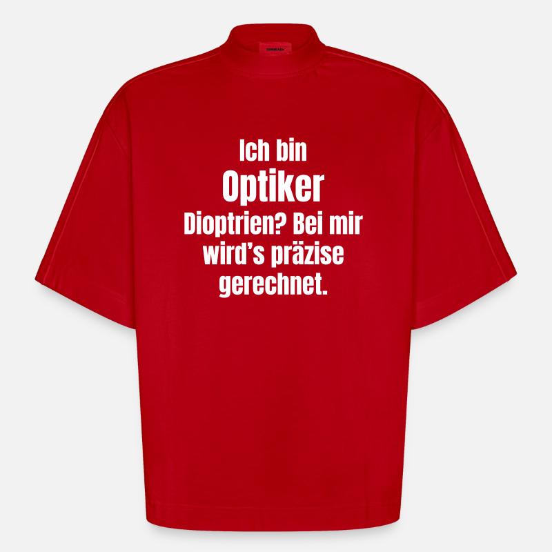 Optiker - Heavyweight Oversized Organic Boxy T-Shirt Made in EU - Rot