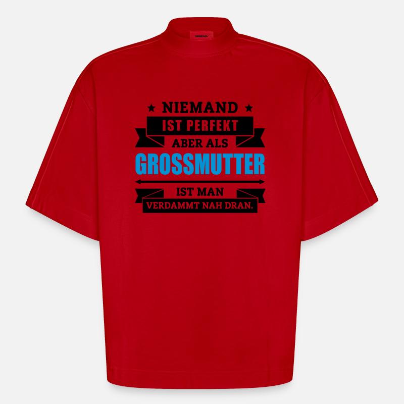 Funshirt Großmutter - Heavyweight Oversized Organic Boxy T-Shirt Made in EU - Rot