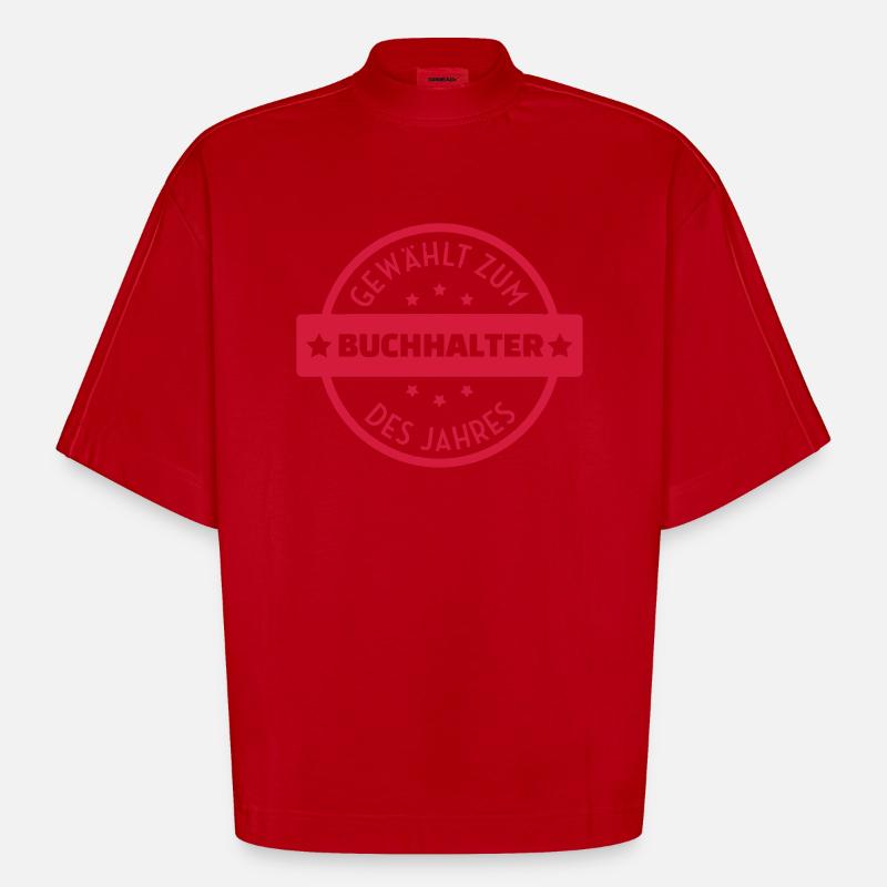 comptable / comptabilité / compter / chiffre - T-shirt bio épais oversize Boxy fabriqué en UE - rouge