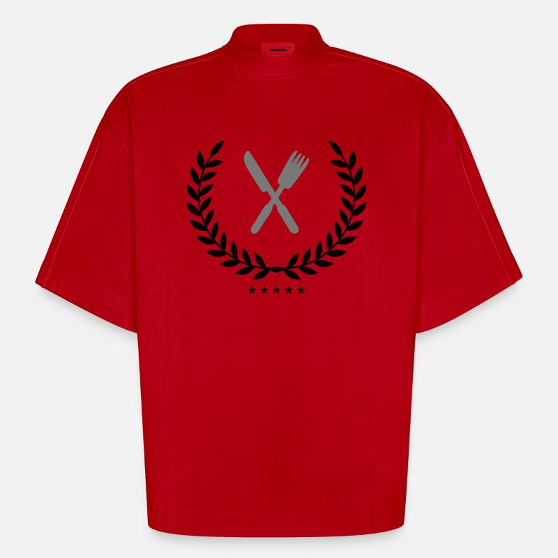 besteck wappen - Heavyweight Oversized Organic Boxy T-Shirt Made in EU - Rot