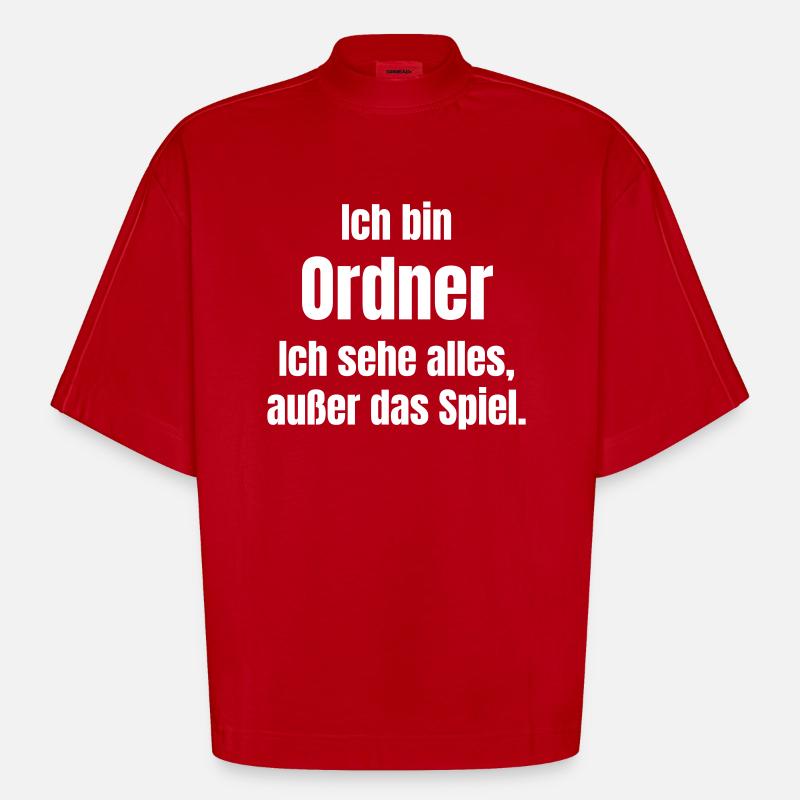 Je suis un dossier - T-shirt bio épais oversize Boxy fabriqué en UE - rouge