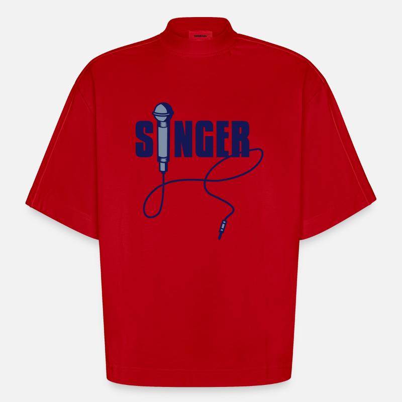 singer - T-shirt bio épais oversize Boxy fabriqué en UE - rouge