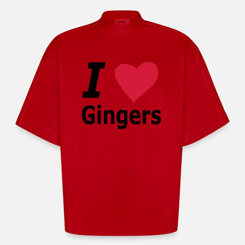 J'adore Gingers - T-shirt bio épais oversize Boxy fabriqué en UE - rouge