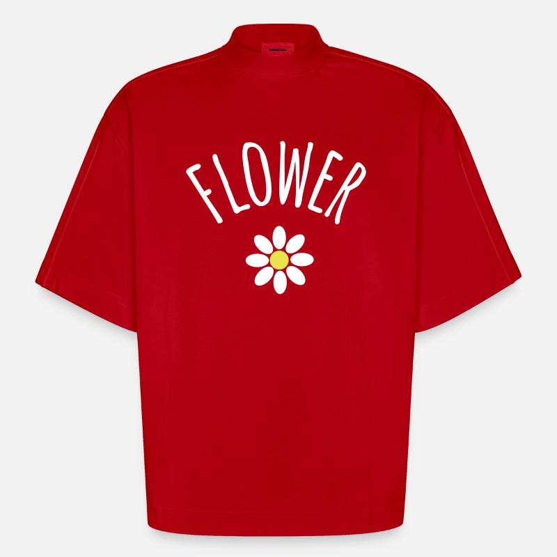 Flower Nickname - Heavyweight Oversized Organic Boxy T-Shirt Made in EU - Rot
