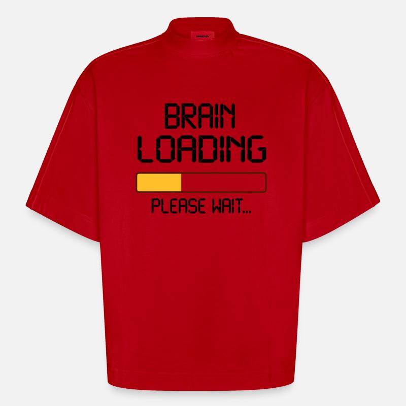 brain loading - T-shirt bio épais oversize Boxy fabriqué en UE - rouge