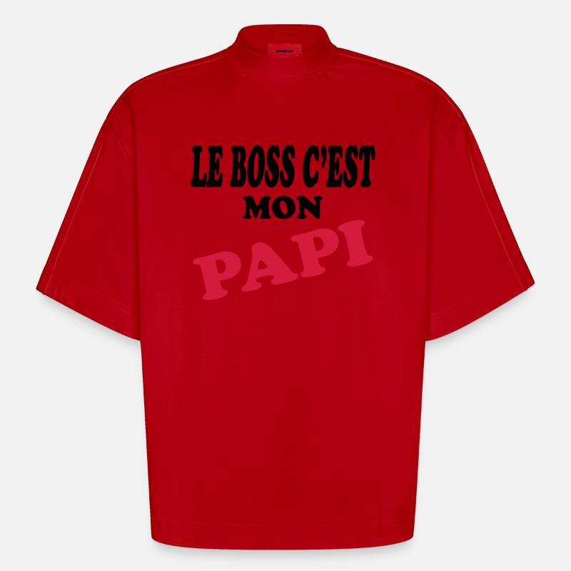 Papi - T-shirt bio épais oversize Boxy fabriqué en UE - rouge