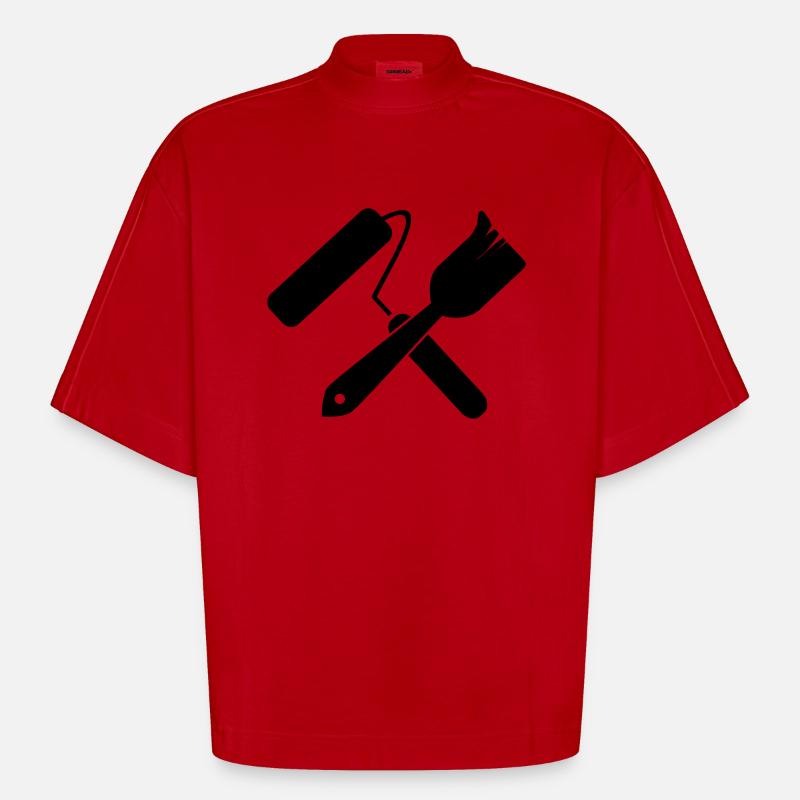 Lackierer Tools - Heavyweight Oversized Organic Boxy T-Shirt Made in EU - Rot