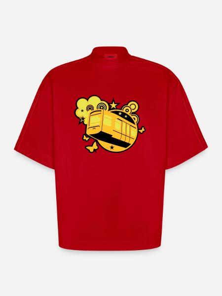 Monorail - Heavyweight Oversized Organic Boxy T-Shirt Made in EU - red
