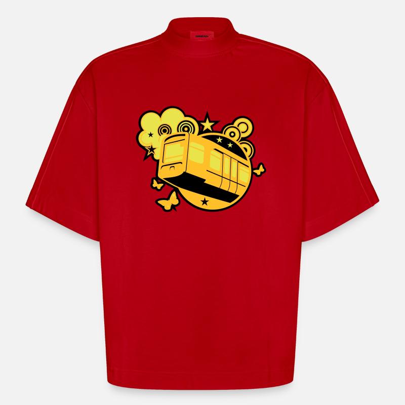 Monorail - Heavyweight Oversized Organic Boxy T-Shirt Made in EU - red