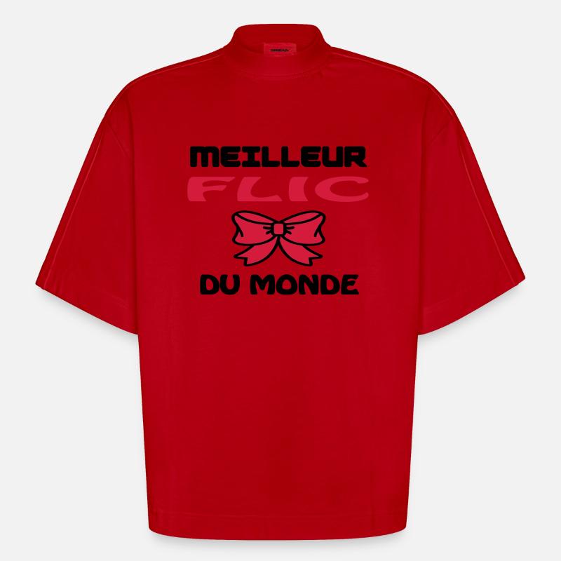BESTER COP DER WELT - Heavyweight Oversized Organic Boxy T-Shirt Made in EU - Rot