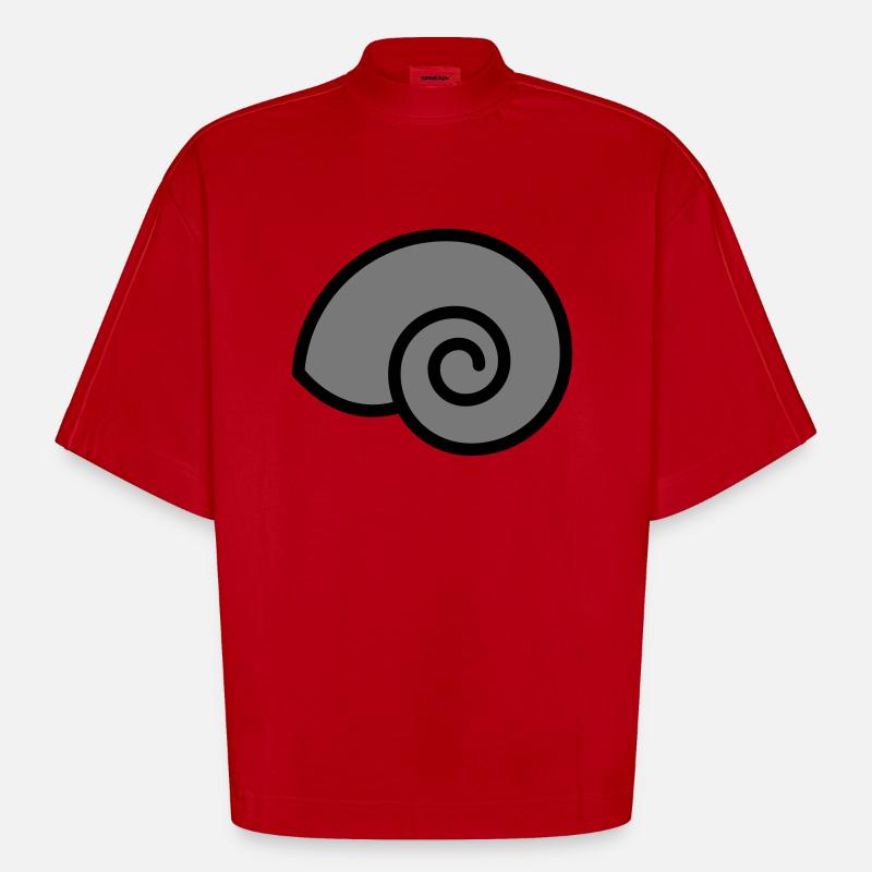 escargot - T-shirt bio épais oversize Boxy fabriqué en UE - rouge