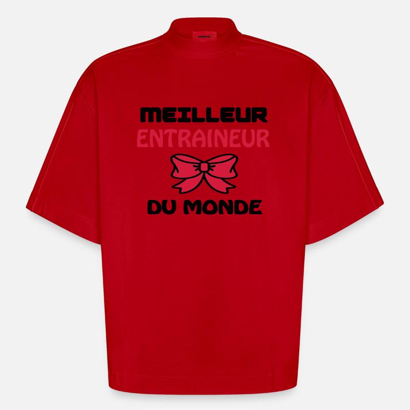 BESTER TRAINER DER WELT - Heavyweight Oversized Organic Boxy T-Shirt Made in EU - Rot
