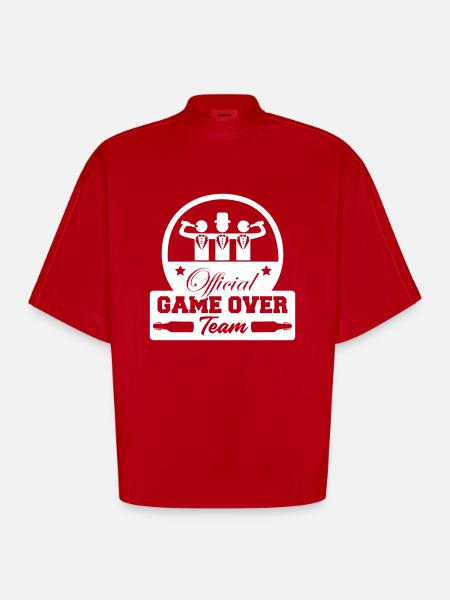 Official Game Over Team - Heavyweight Oversized Organic Boxy T-Shirt Made in EU - red