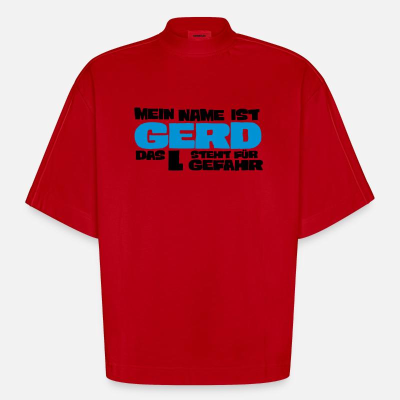 gerd - T-shirt bio épais oversize Boxy fabriqué en UE - rouge
