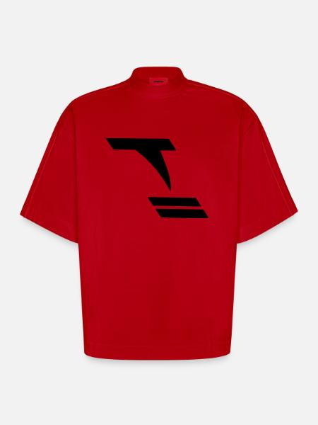 Tornado - Heavyweight Oversized Organic Boxy T-Shirt Made in EU - Rot