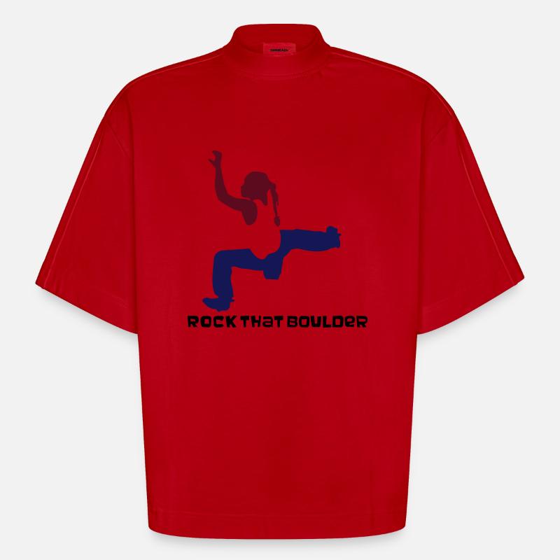 bouldermaedchen - Heavyweight Oversized Organic Boxy T-Shirt Made in EU - Rot