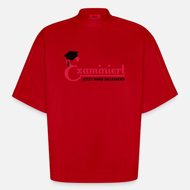 examiniert - jetzt wird delegiert - Heavyweight Oversized Organic Boxy T-Shirt Made in EU - red