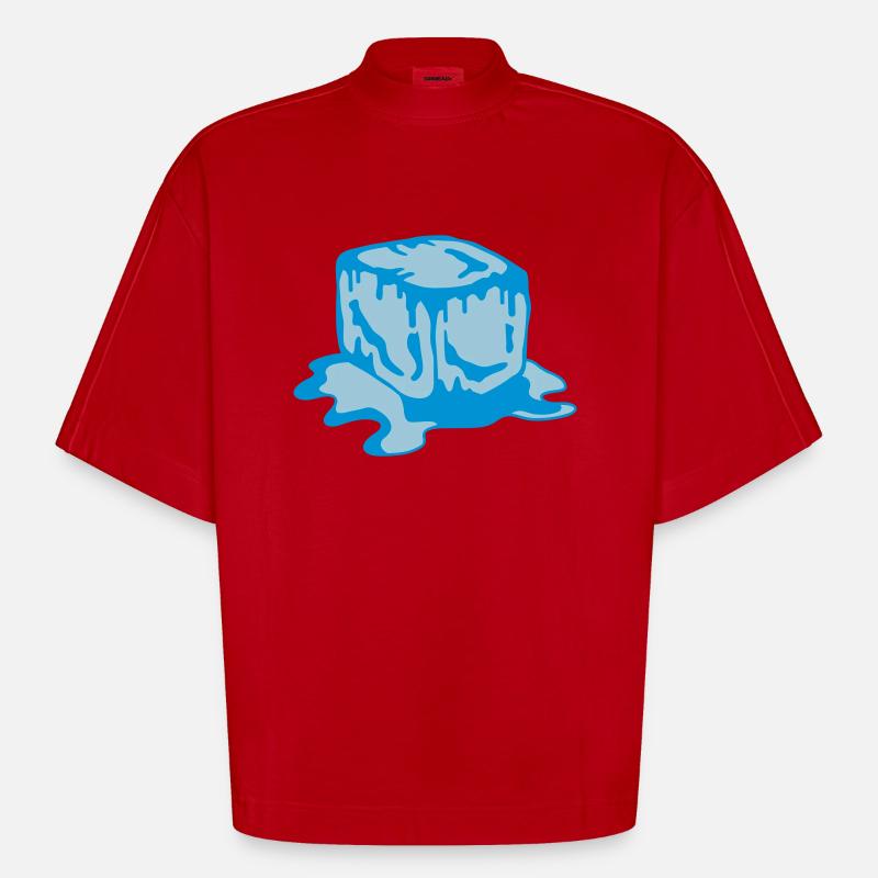 ice cube 2c - Heavyweight Oversized Organic Boxy T-Shirt Made in EU - Rot