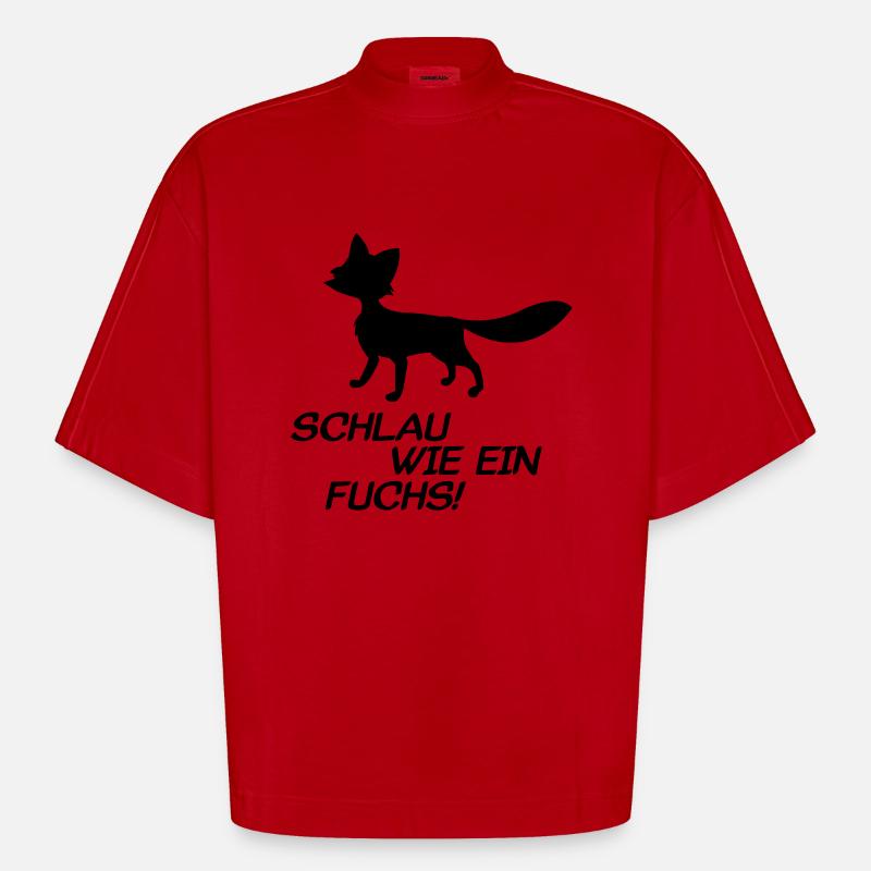 fuchs - Heavyweight Oversized Organic Boxy T-Shirt Made in EU - Rot