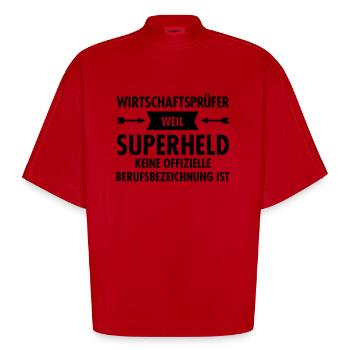 Wirtschaftsprüfer - Superheld - Heavyweight Oversized Organic Boxy T-Shirt Made in EU - Rot - Vorne