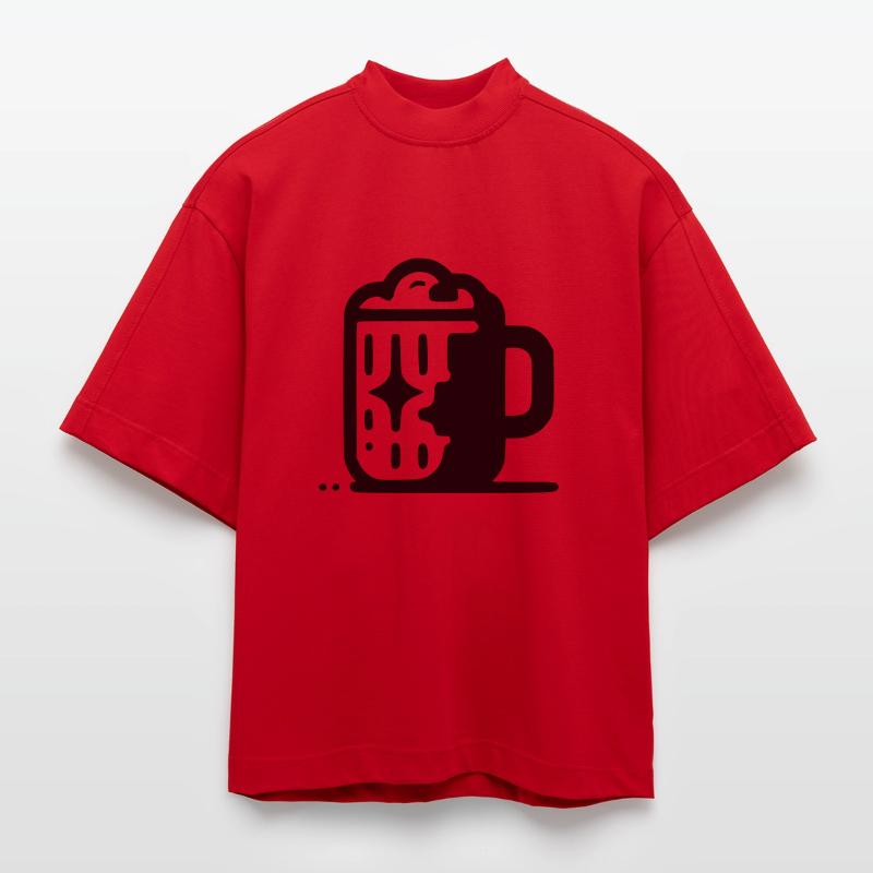 Chope de bière T-shirt bio épais oversize Boxy fabriqué en UE