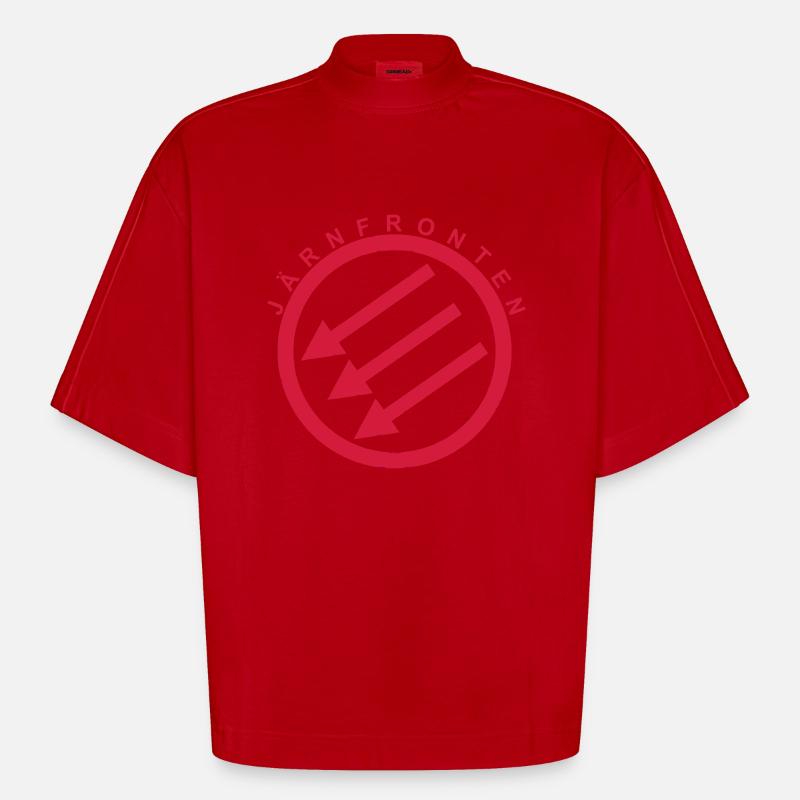 Järnfronten / Eiserne Front / Iron Front - Heavyweight Oversized Organic Boxy T-Shirt Made in EU - red