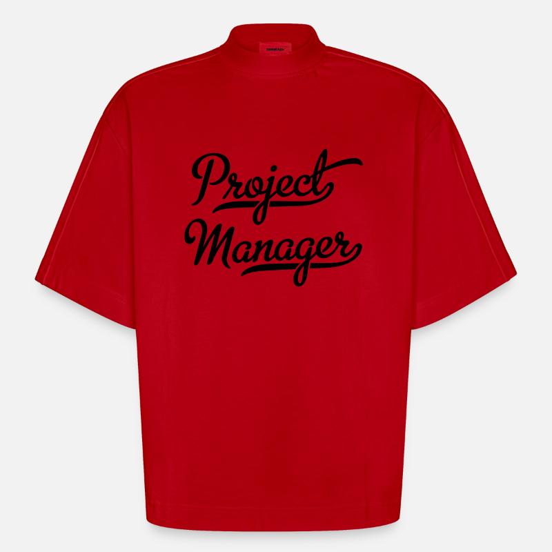 Projektleiter - Heavyweight Oversized Organic Boxy T-Shirt Made in EU - Rot